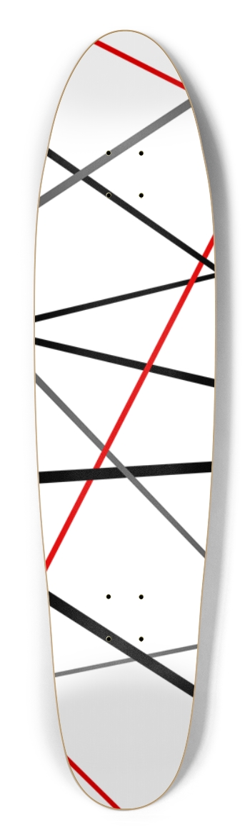 White with Lines Longboard Shape