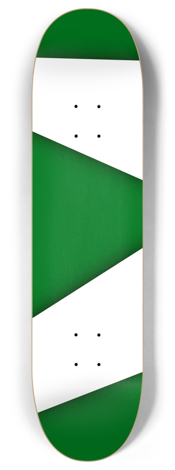 Green and White 8 Inch Skateboard Deck
