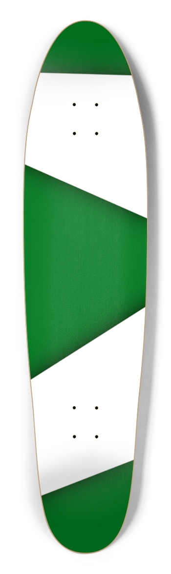 Green and White Longboard Shape