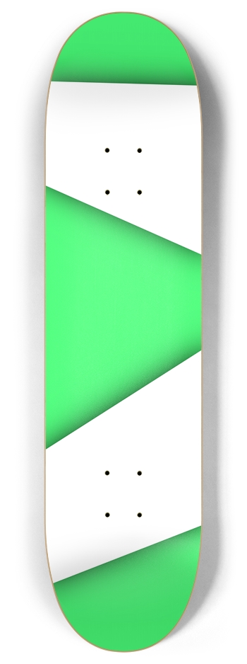 Mint and White 8 Inch Skateboard Deck