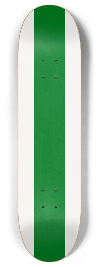 Green and White 8 Inch Skateboard Deck