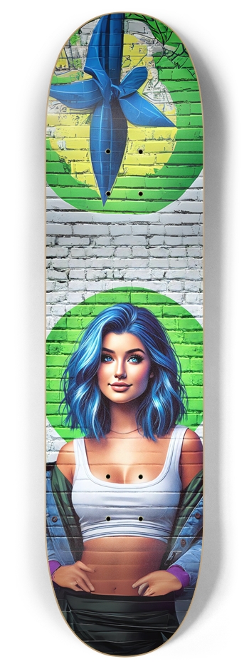 Blue Hair Bek 8 Inch Skateboard Deck
