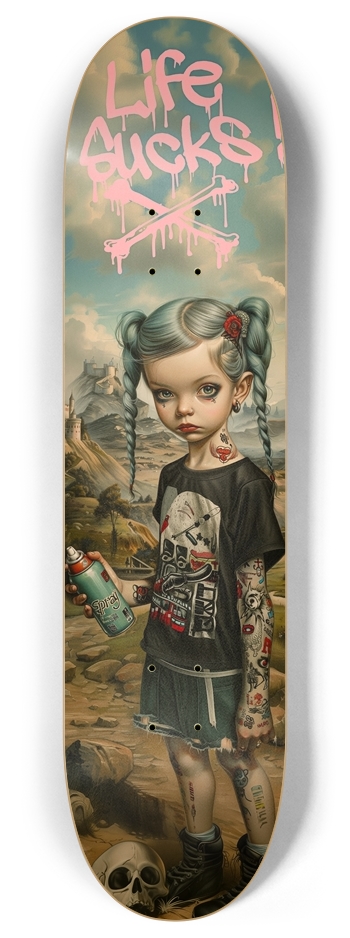  Life Sucks punk kid deck 8 Inch Skateboard Deck