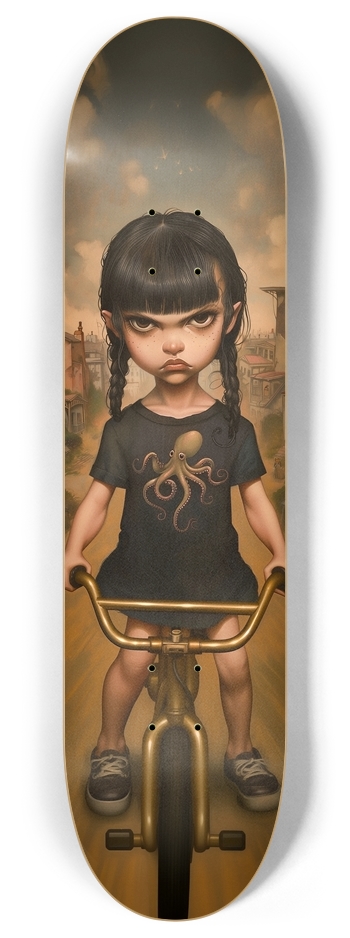 Vintage angry rider kid 8 Inch Skateboard Deck