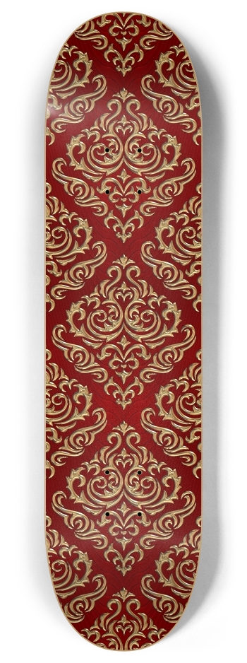 Gold Damask 8 Inch Skateboard Deck