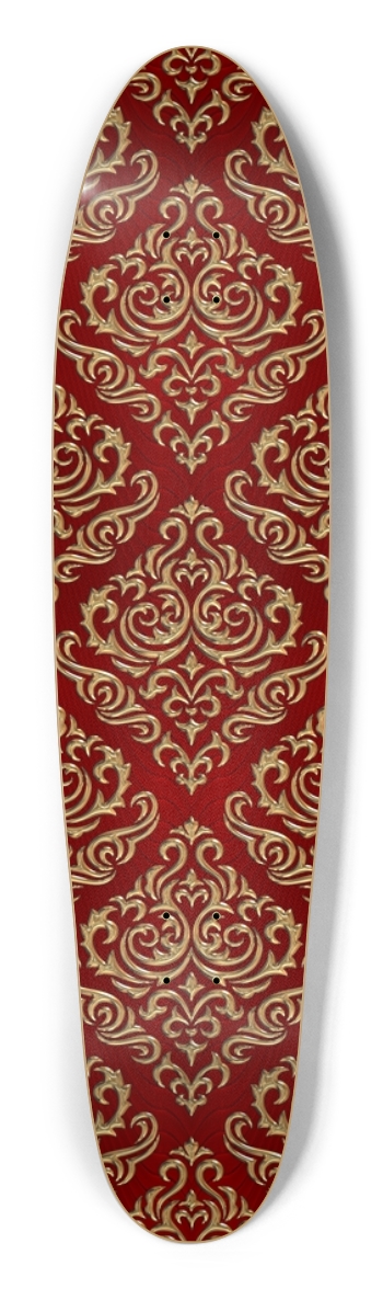 Gold Damask Longboard Shape