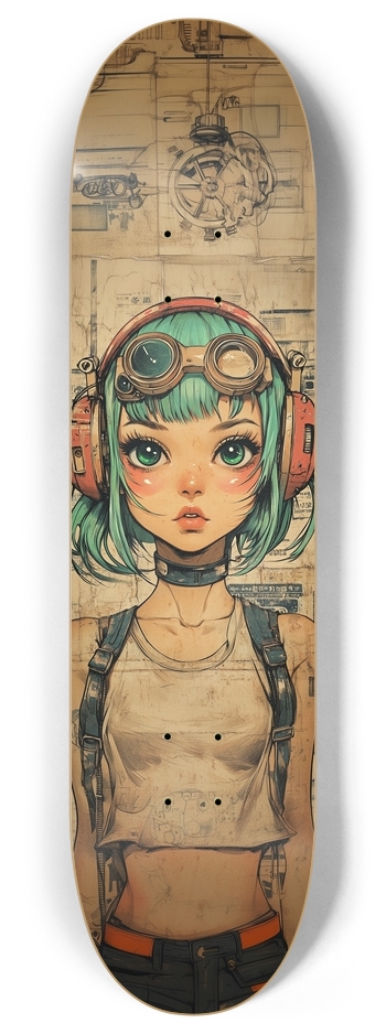 Vintage cyber girl 8 Inch Skateboard Deck
