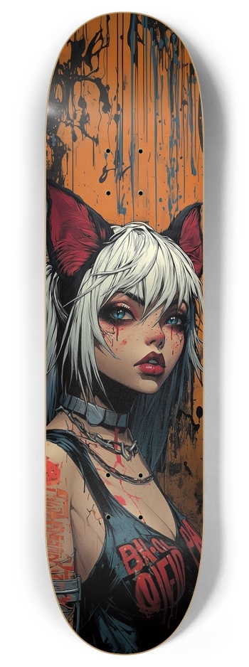 Animal punk girl 8 Inch Skateboard Deck