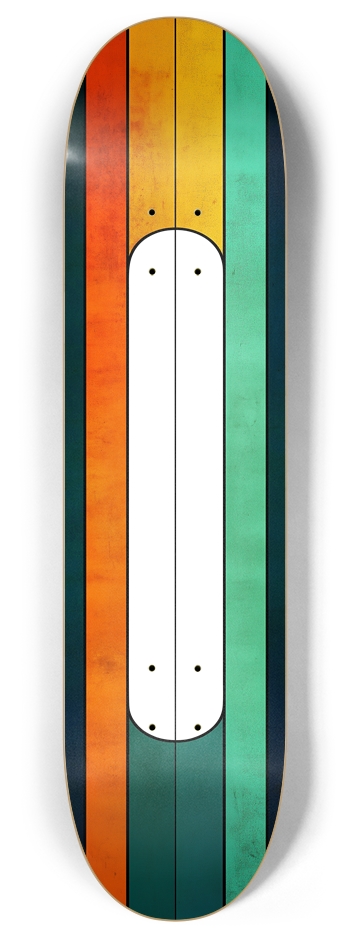 (White is transparent) retro colors skateboard 8 Inch Skateboard Deck