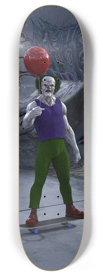 Creepy Scary Clown 8 Inch Skateboard Deck