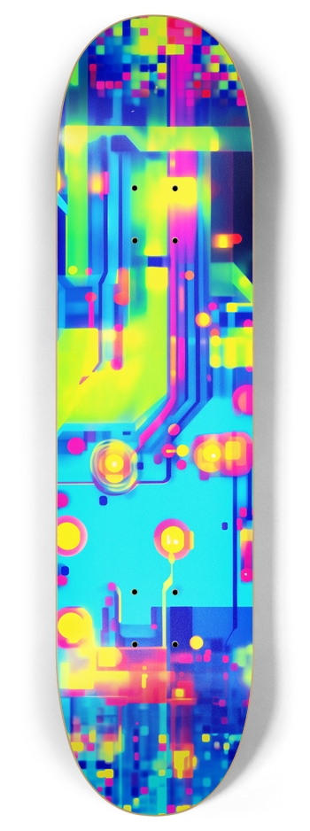 Neon Circuits  8 Inch Skateboard Deck
