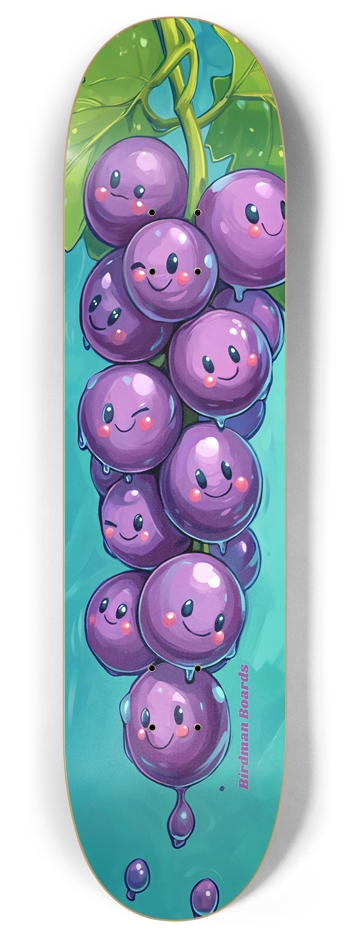 Happy Grapes 8 Inch Skateboard Deck