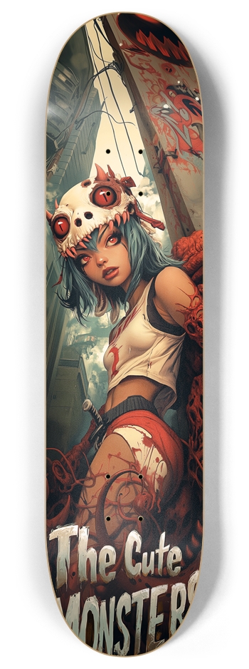 The Cute Monsters  8 Inch Skateboard Deck