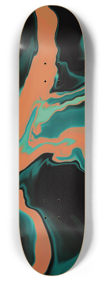 Orange Oil Spill 8 Inch Skateboard Deck