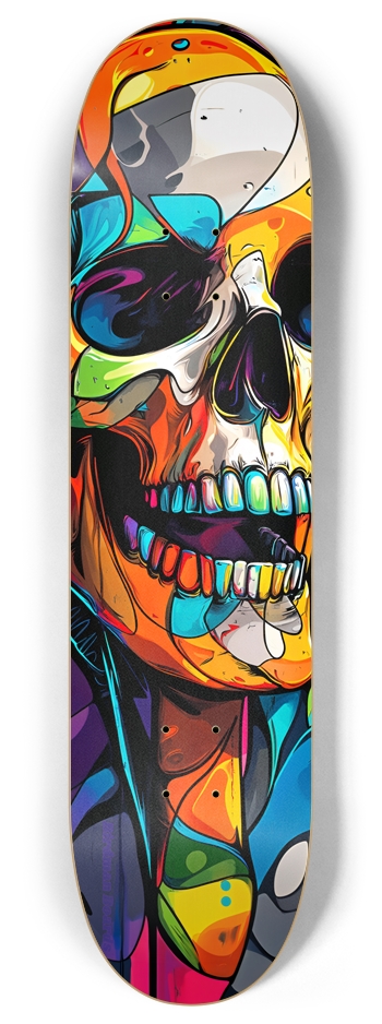 Retrograded Skull 8 Inch Skateboard Deck